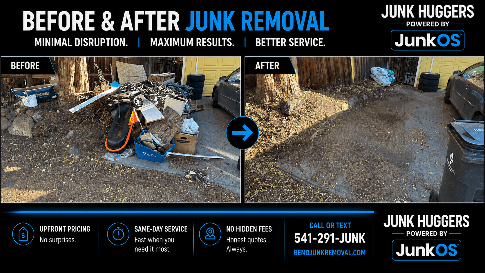 Junk removal — before and after photo
