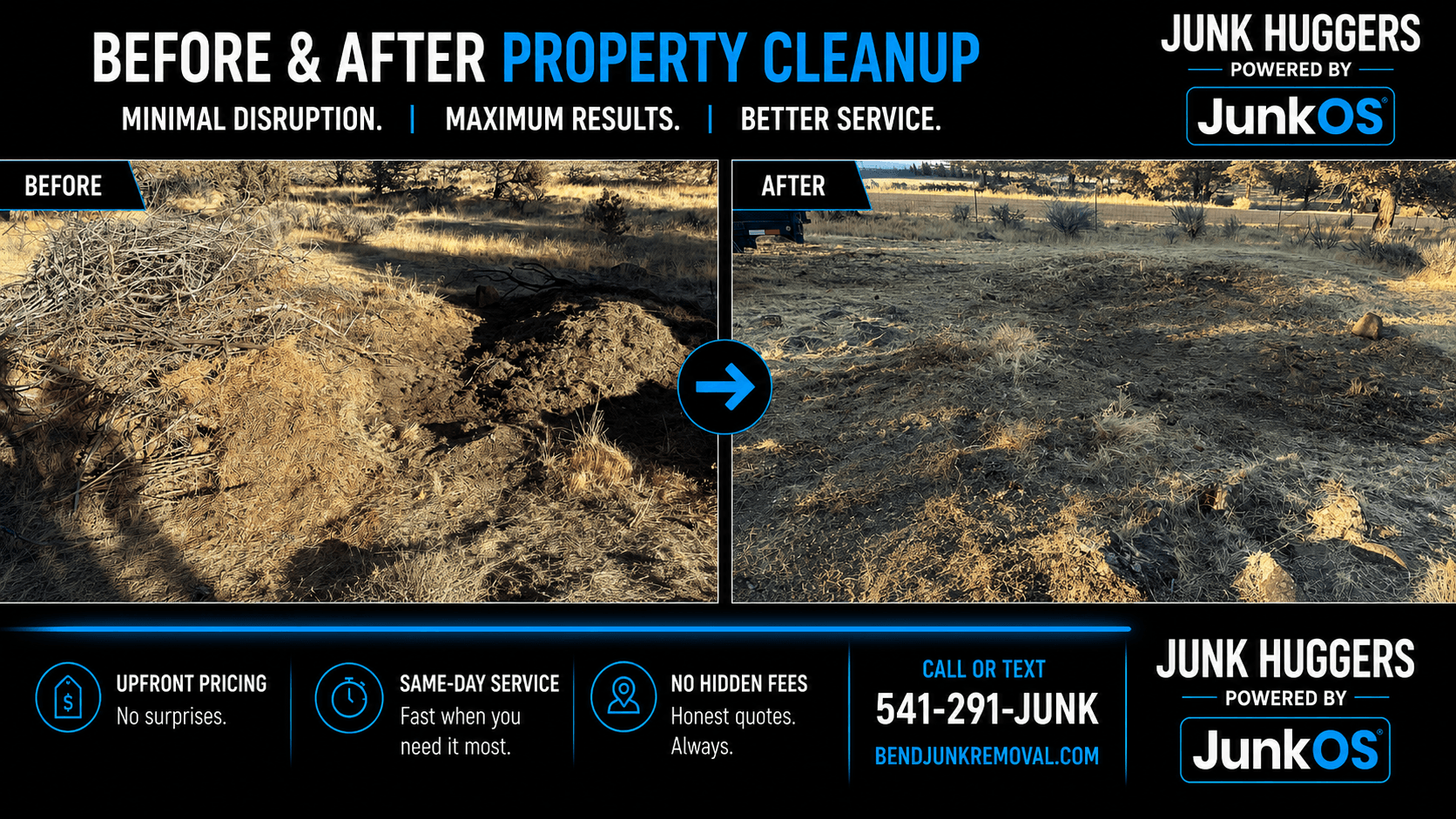 Property cleanup — before and after photo