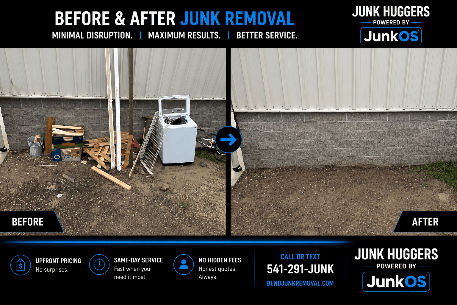 Junk removal — before and after photo