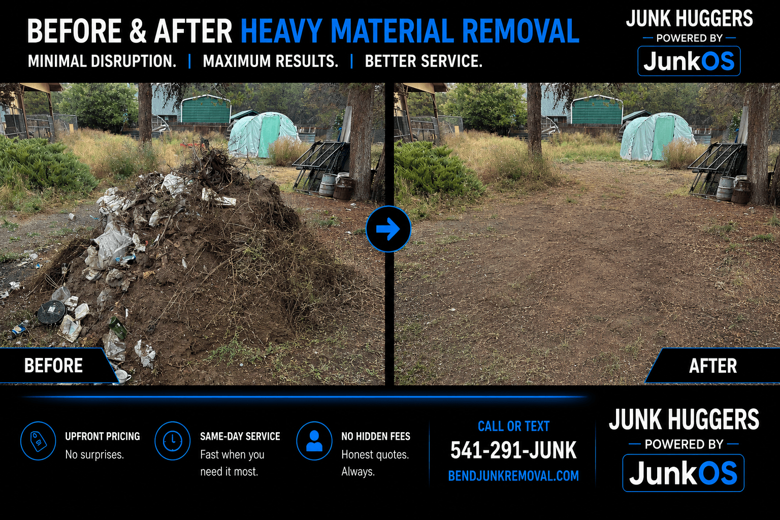 Heavy material removal — before and after photo