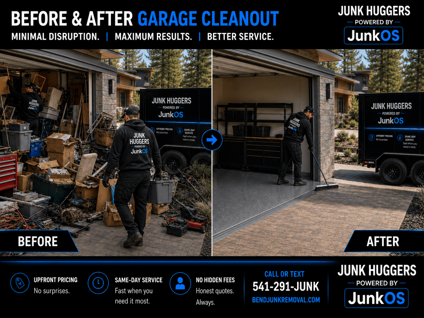 Garage cleanup — before and after photo