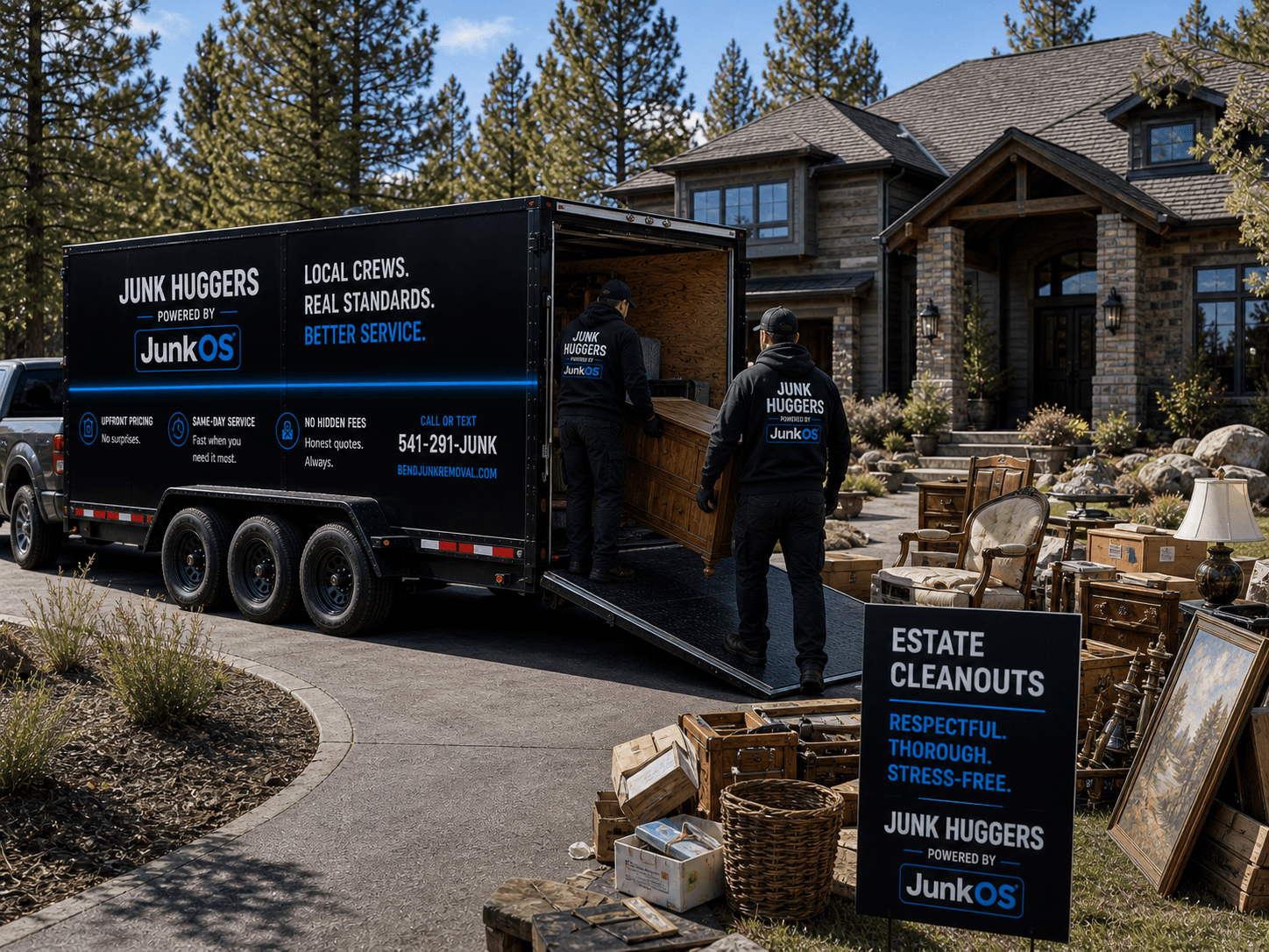 Junk Huggers handling an estate cleanout at a Central Oregon home