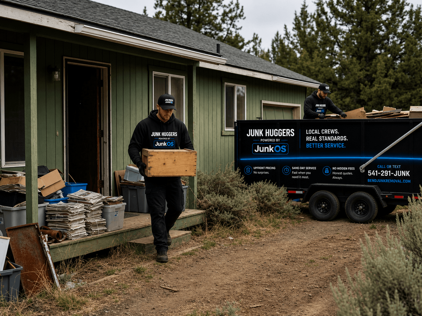 Junk Huggers crew on a hoarding-situation cleanout